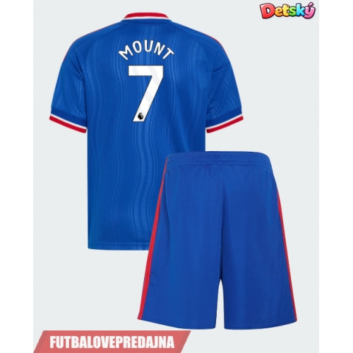 Lacne Dětský Futbalové dres Manchester United Mason Mount #7 2026-27 Krátky Rukáv - Preč (+ trenírky)